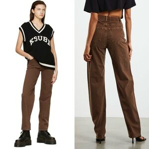 KSUBI 90s Recycled Cotton Denim High Rise Relaxed Fit Straight Leg Jeans 24